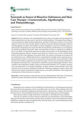 Seaweeds As Source of Bioactive Substances and Skin Care Therapy—Cosmeceuticals, Algotheraphy, and Thalassotherapy