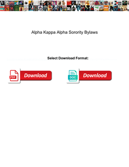 Alpha Kappa Alpha Sorority Bylaws
