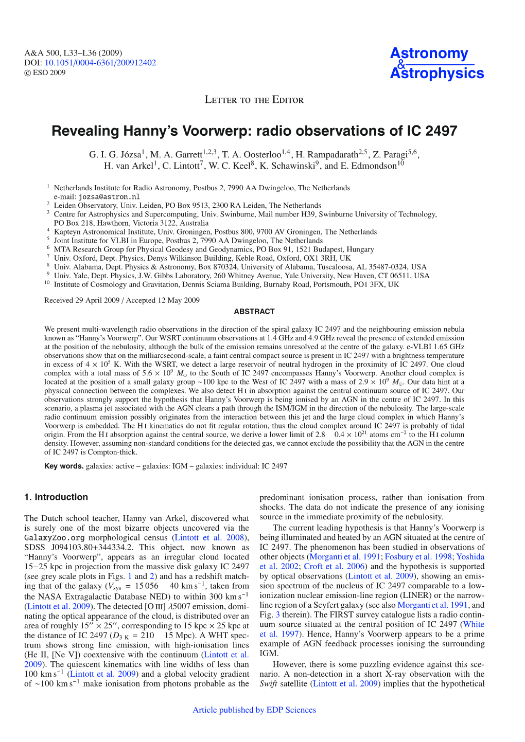 S Voorwerp: Radio Observations of IC 2497