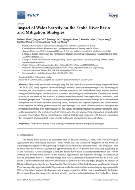 Impact of Water Scarcity on the Fenhe River Basin and Mitigation Strategies