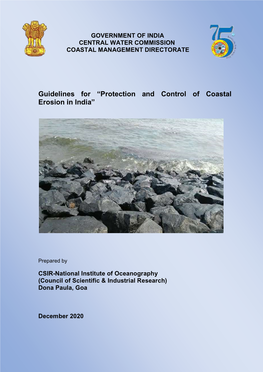 Guidelines for “Protection and Control of Coastal Erosion in India”