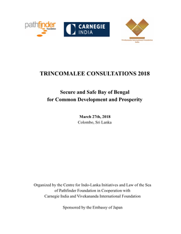 Trincomalee Consultations 2018