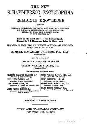 The New Schaff-Herzog Encyclopedia of Religious