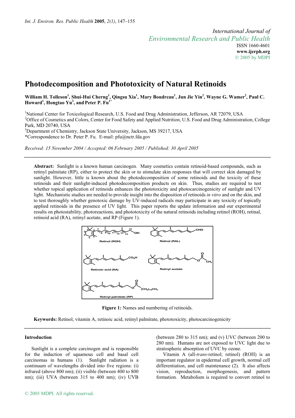 Photodecomposition and Phototoxicity of Natural Retinoids