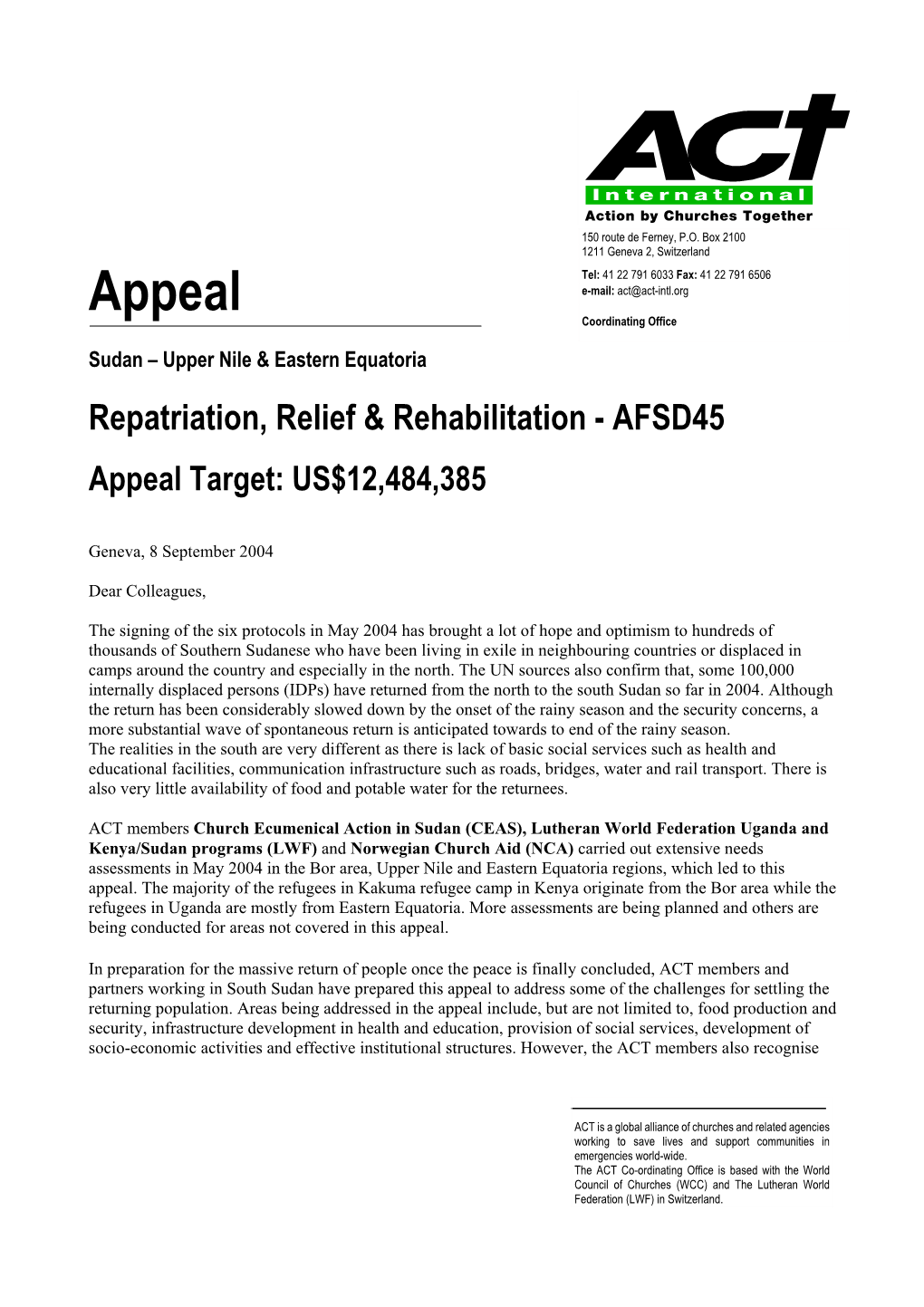 AFSD45 Appeal