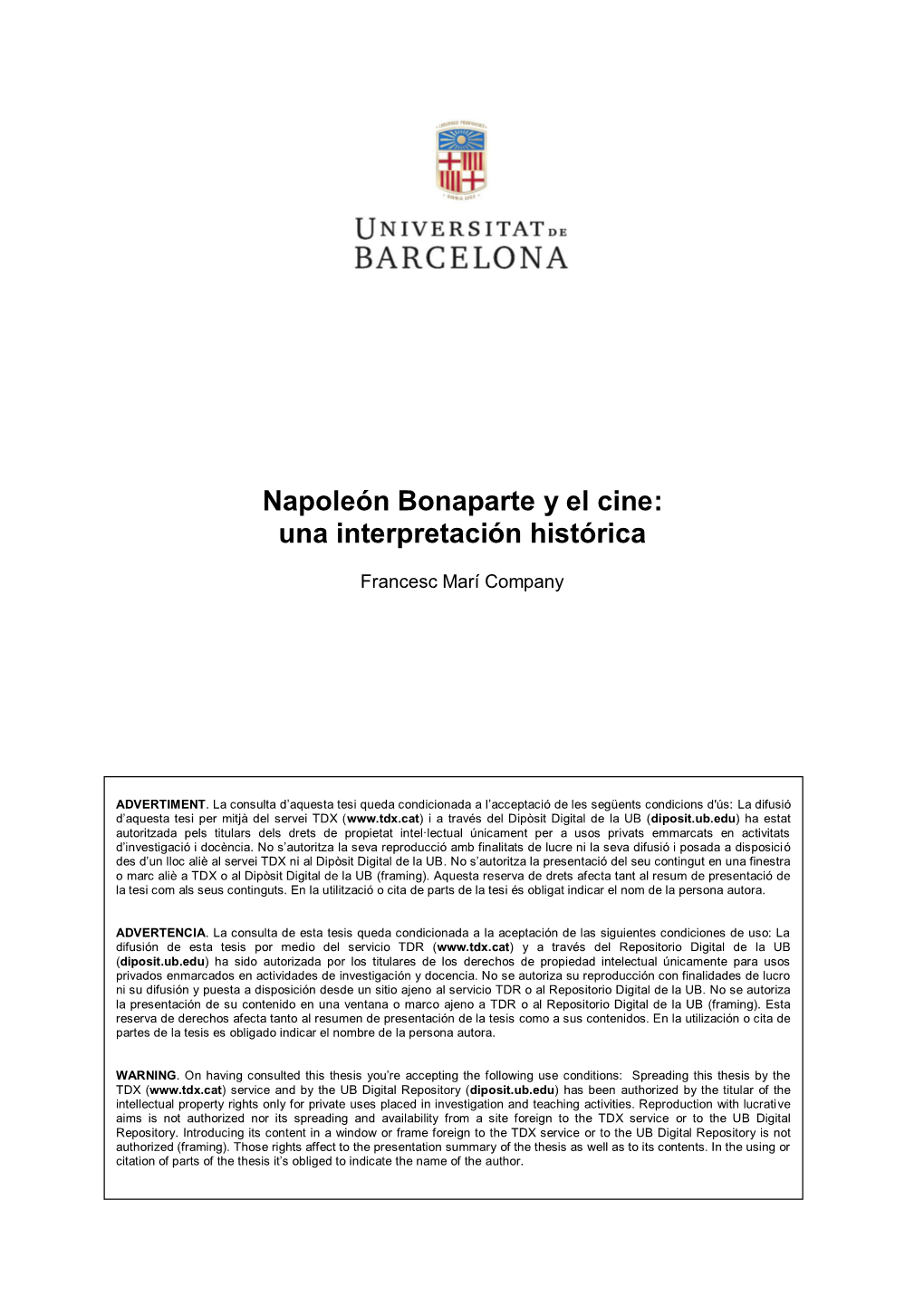 Napoleón Bonaparte Y El Cine: Una Interpretación Histórica