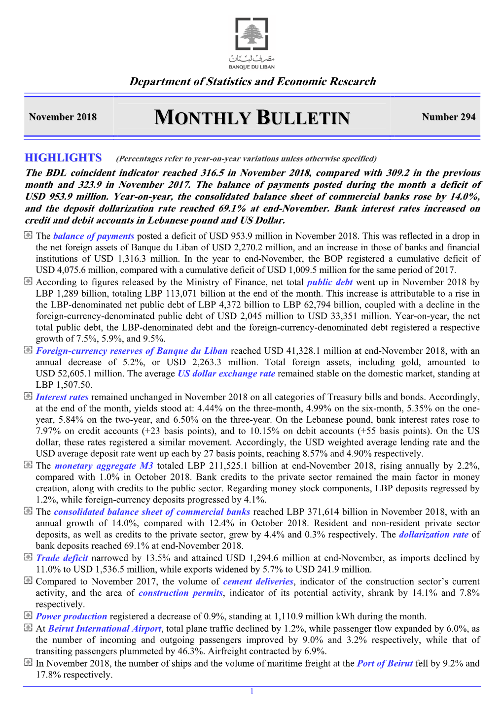 Monthly Bulletin