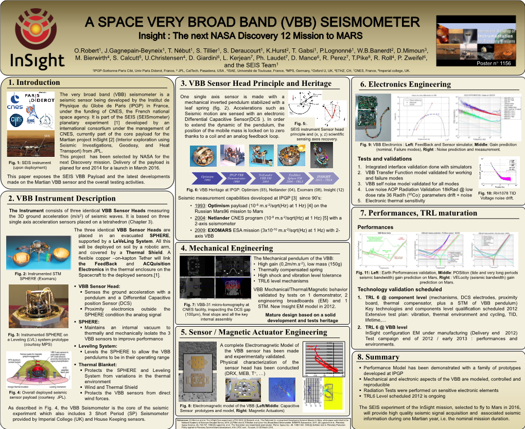 (VBB) SEISMOMETER Insight : the Next NASA Discovery 12 Mission to MARS