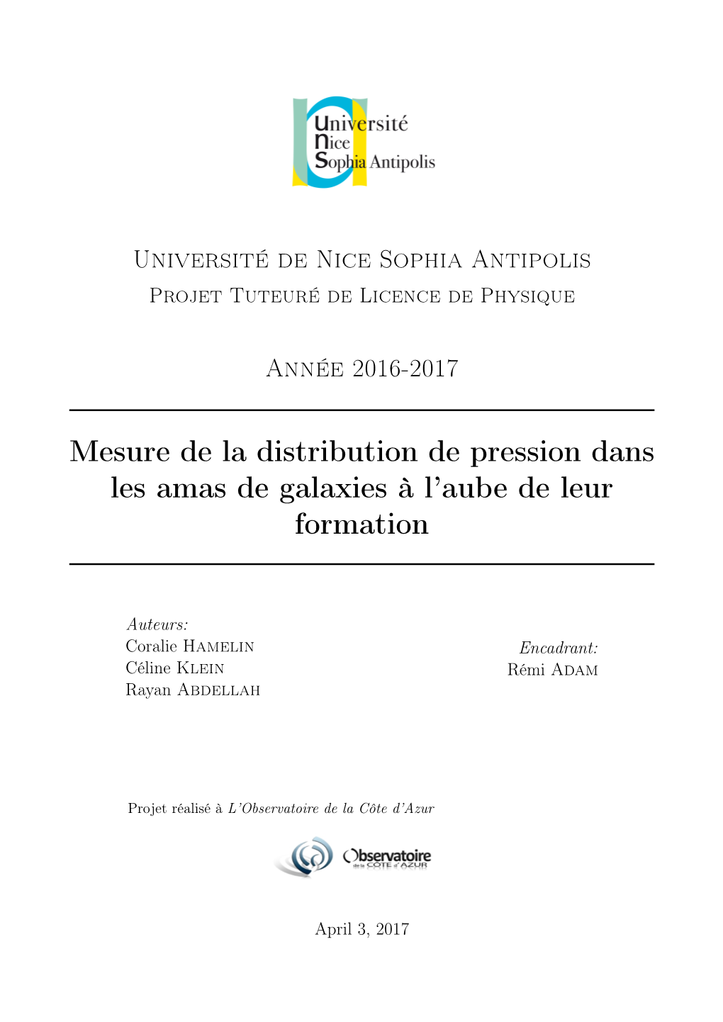 Mesure De La Distribution De Pression Dans Les Amas De Galaxies À L'aube