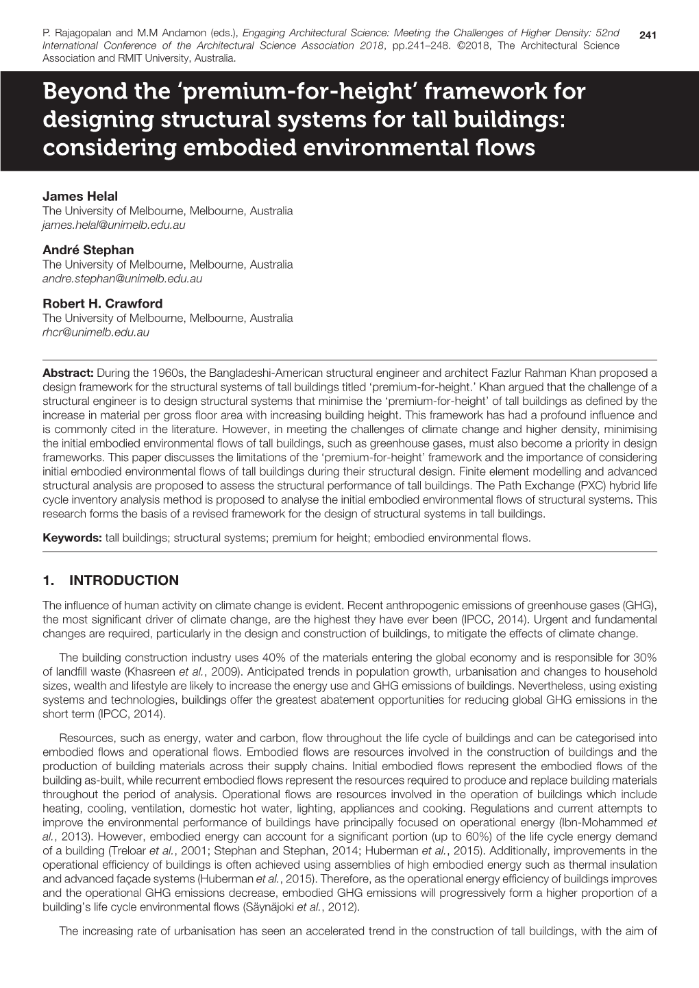 'Premium-For-Height' Framework for Designing Structural Systems for Tall Buildings