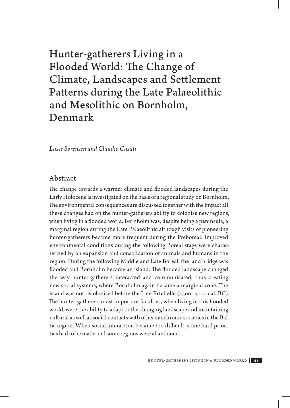 Hunter-Gatherers Living in a Flooded World: the Change of Climate, Landscapes and Settlement Patterns During the Late Palaeolithic and Mesolithic on Bornholm, Denmark