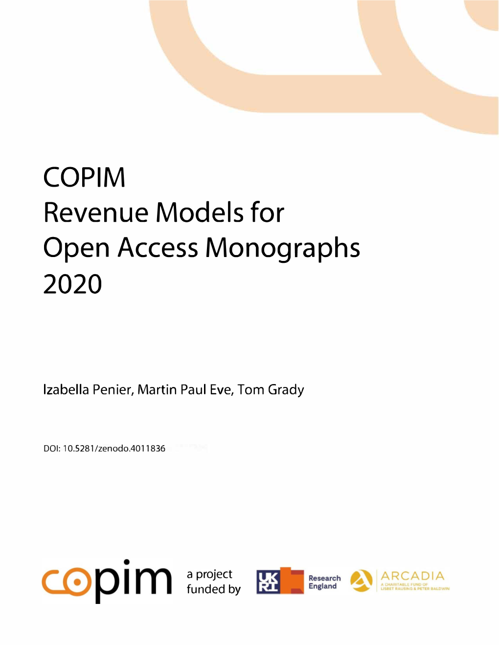 COPIM Revenue Models for Open Access Monographs 2020