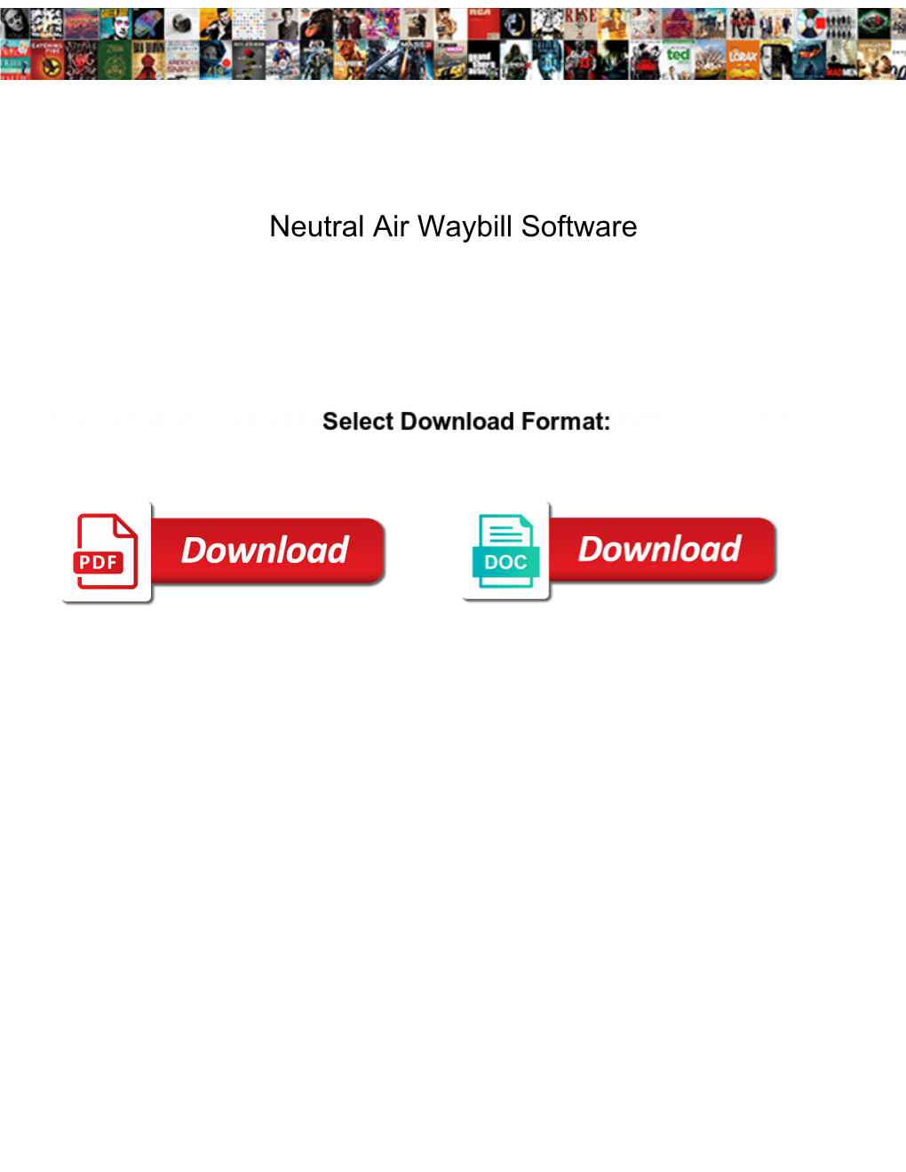 Neutral Air Waybill Software