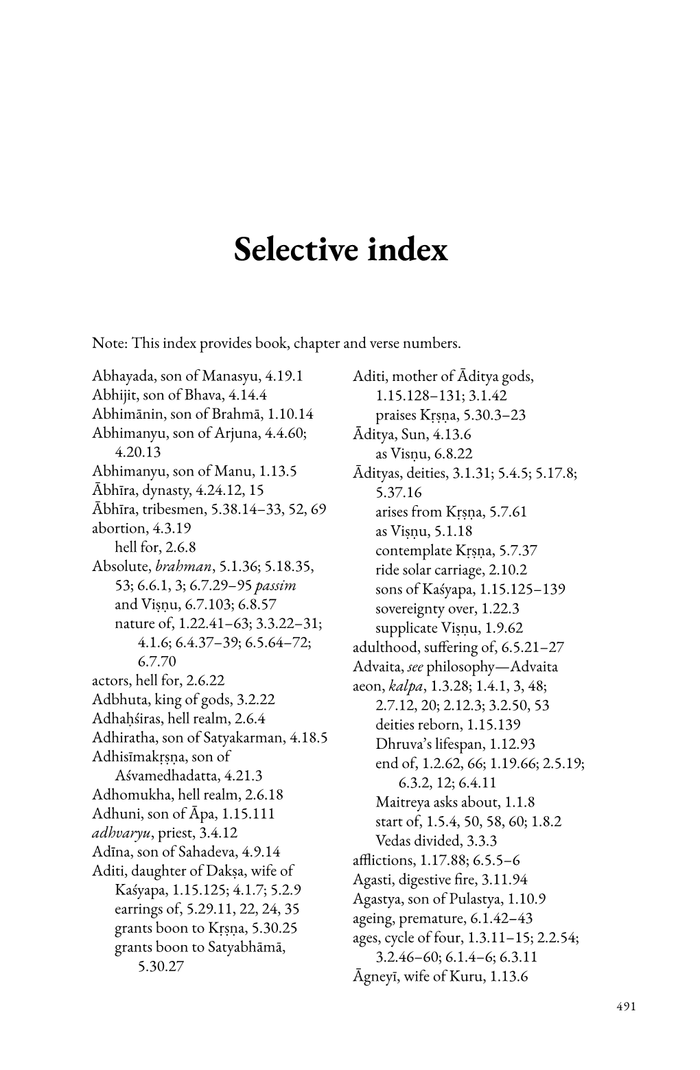 Selective Index