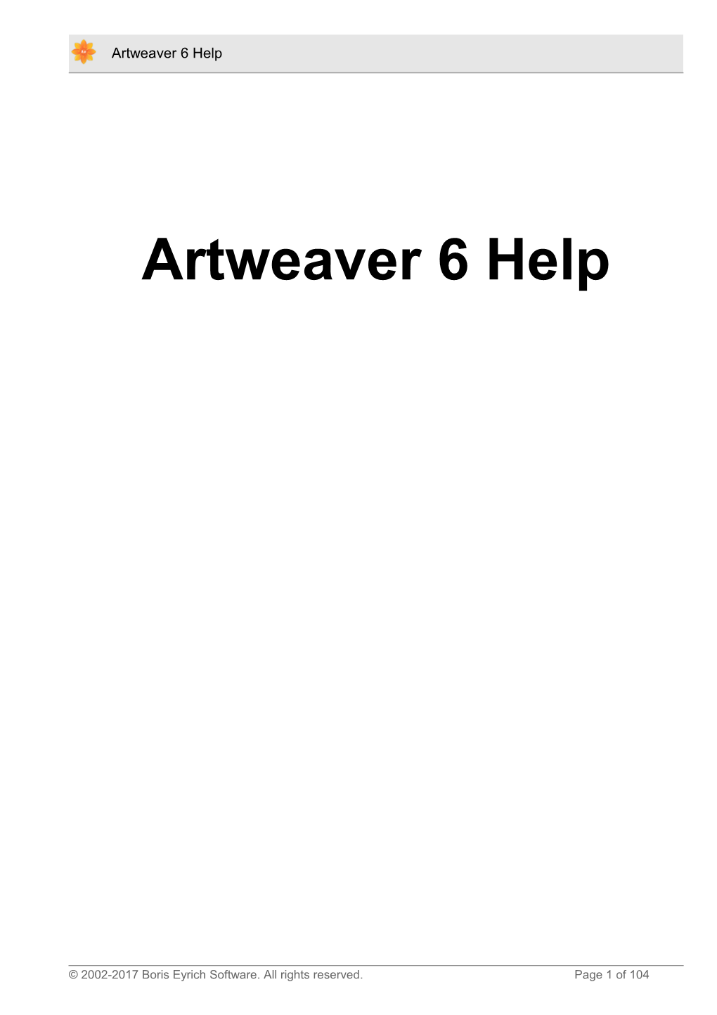 Artweaver 6 Help