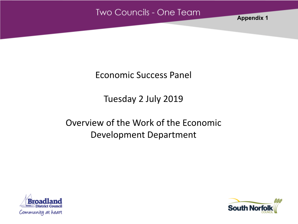 Economic Success Panel Minutes Appendix 1