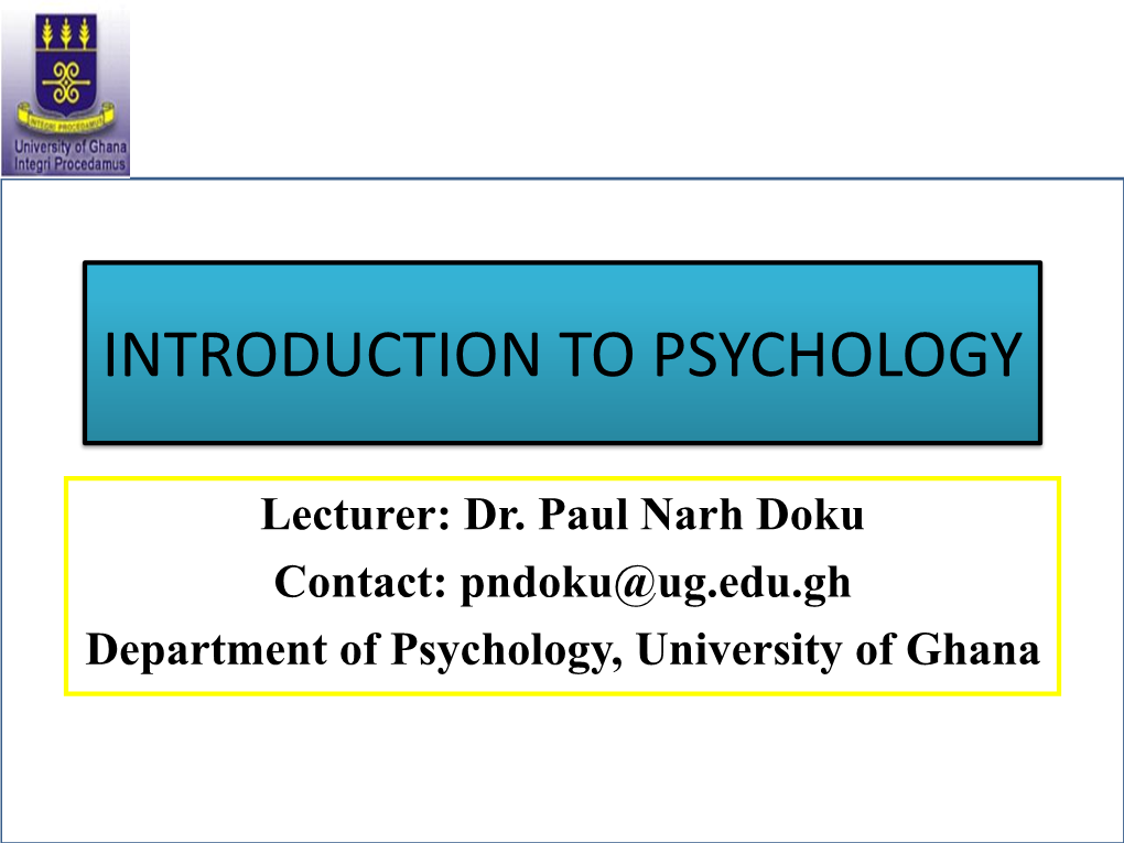 Introduction to Psychology