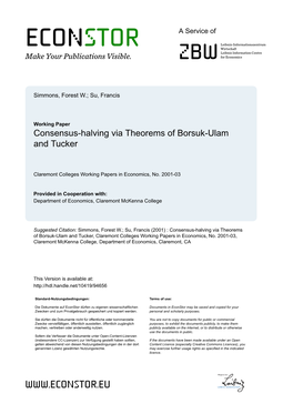Consensus-Halving Via Theorems of Borsuk-Ulam and Tucker