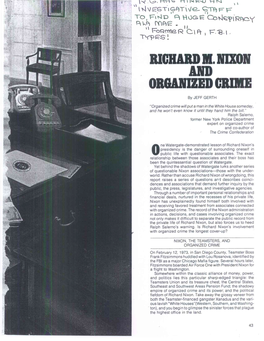 Richard Il and Organized Nixon Crime