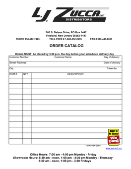 Order Catalog