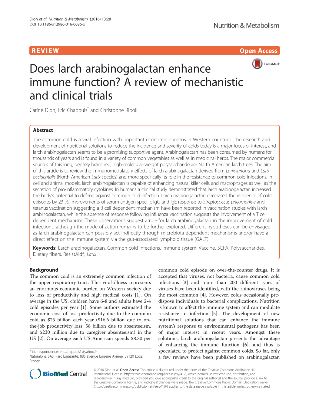 Larch Arabinogalactan Research