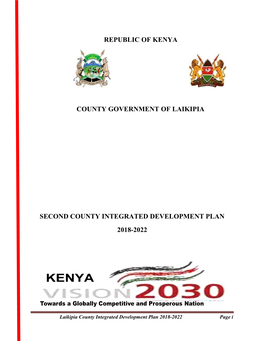 Laikipia County Integrated Development Plan 2018-2022.Pdf