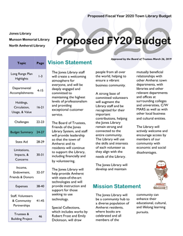 Proposed FY20 Budget