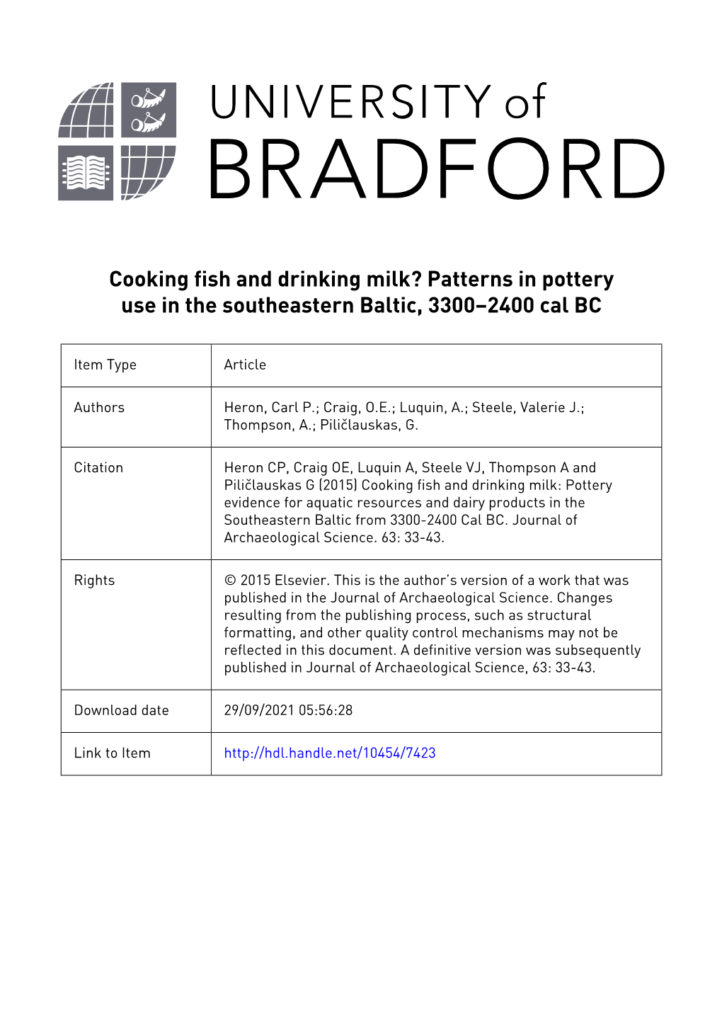 The University of Bradford Institutional Repository