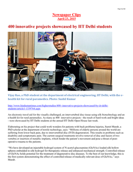 400 Innovative Projects Showcased by IIT Delhi Students