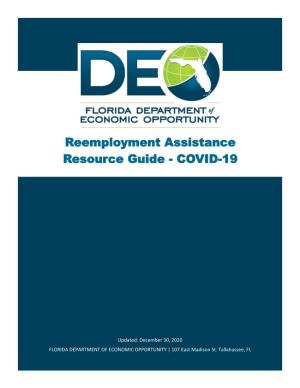Reemployment Assistance Resource Guide - COVID-19