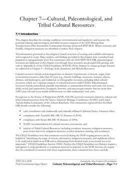 Cultural, Paleontological, and Tribal Cultural Resources
