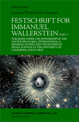 Festschrift for Immanuel Wallerstein Part I