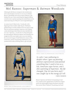 Mel Ramos: Superman & Batman Woodcuts