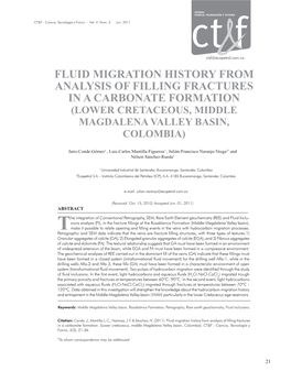 Fluid Migration History from Analysis of Filling Fractures in a Carbonate Formation (Lower Cretaceous, Middle Magdalena Valley Basin, Colombia)