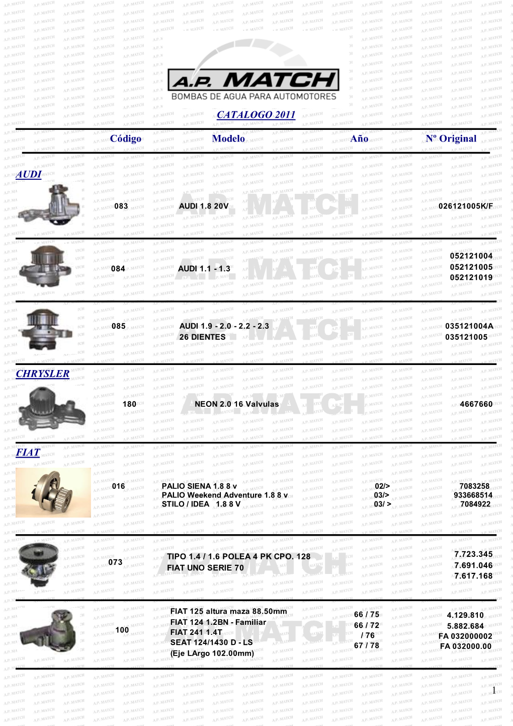 Catalogo Match 2012