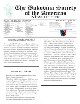 The Bukovina Society of the Americas NEWSLETTER P.O