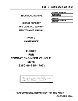 Tm 9-2350-222-34-2-2 Turret for Combat Engineer Vehicle