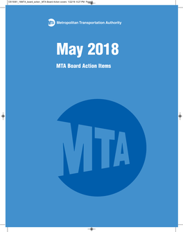 Metropolitan Transportation Authority Minutes of Regular Board Meeting 2 Broadway New York, NY 10004 April 25, 2018 10:00 A.M