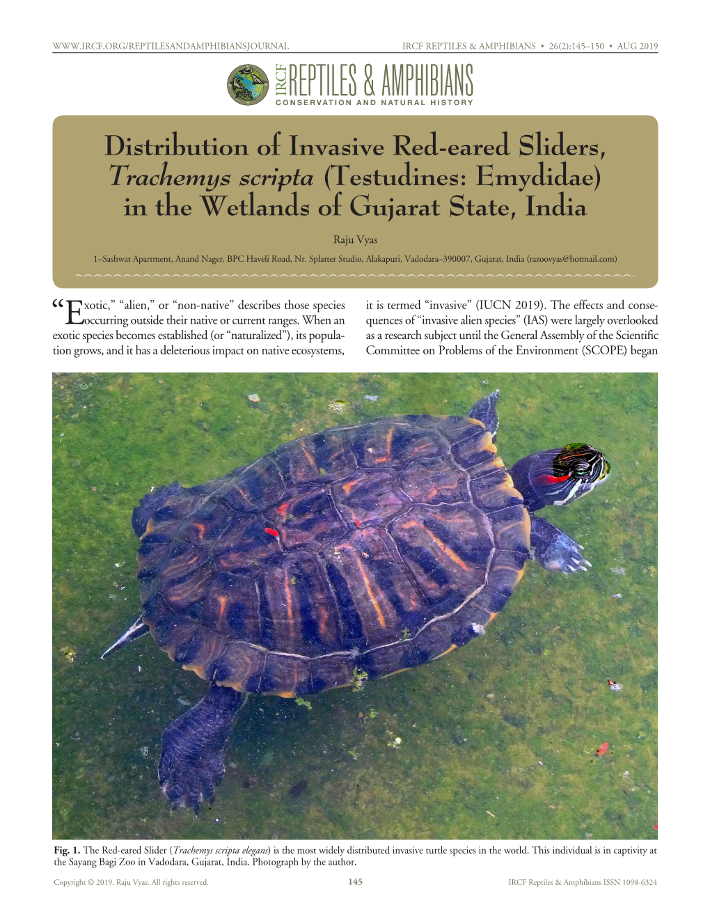 Distribution of Invasive Red-Eared Sliders, Trachemys Scripta