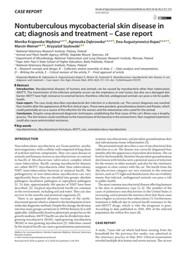 Nontuberculous Mycobacterial Skin Disease in Cat; Diagnosis and Treatment – Case Report