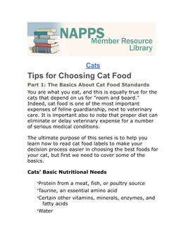 Tips for Choosing Cat Food