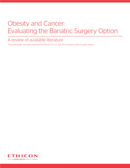 Obesity and Cancer: Evaluating the Bariatric Surgery Option