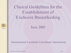 Evidence-Based Guidelines for Breastfeeding Management in The