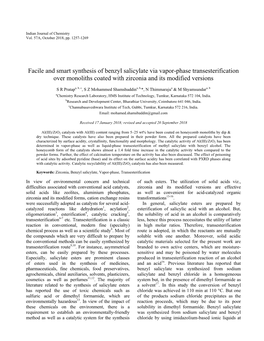 Facile and Smart Synthesis of Benzyl Salicylate Via Vapor-Phase Transesterification Over Monoliths Coated with Zirconia and Its Modified Versions