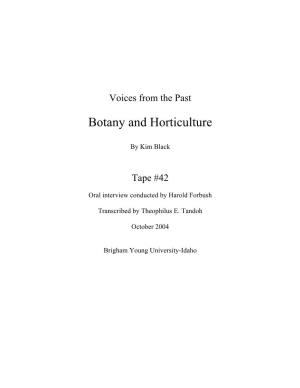 Botany and Horticulture