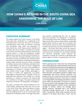 How China's Actions in the South China Sea Undermine the Rule Of