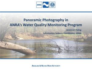 Panoramic Photography & ANRA's Water Quality Monitoring Program