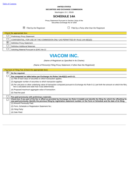 VIACOM INC. (Name of Registrant As Specified in Its Charter)