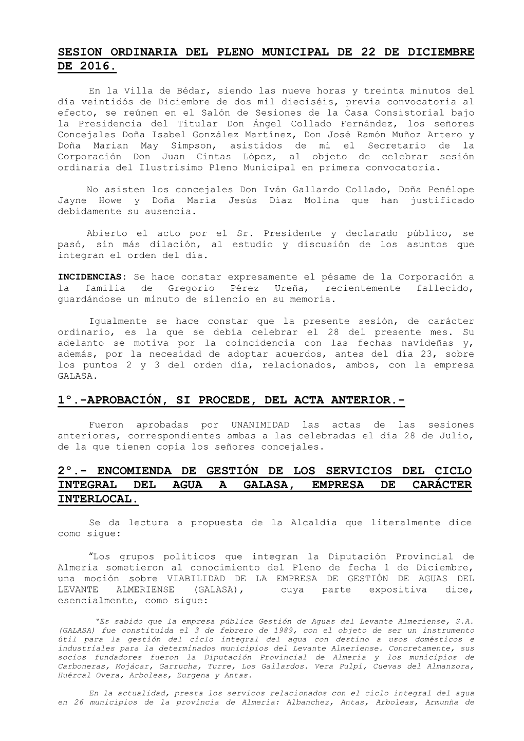 Sesion Extraordinaria Del Pleno Municipal De 4 De