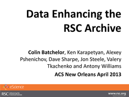 Data Enhancing the RSC Archive